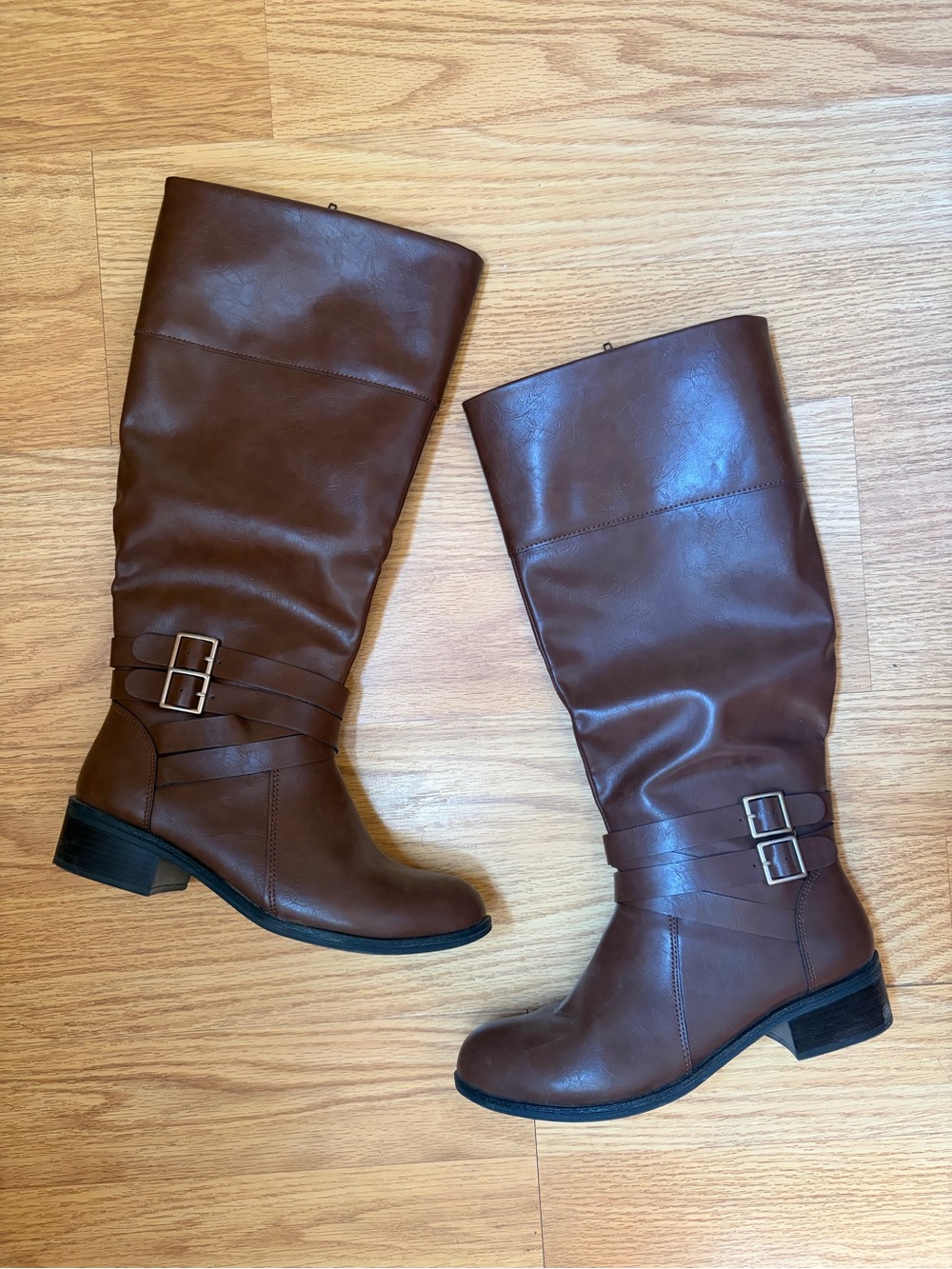 Arizona Jean Company Tall Brown Riding Boots with Buckle Detail